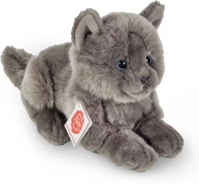 Teddy-Hermann Kartäuser Katze Liegend, 20 Cm 1 Teddy-Hermann Kartäuser Katze Liegend, 20 Cm