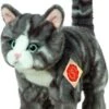 Teddy-Hermann Katze Stehend Grau Getigert 20 Cm