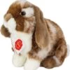 Teddy-Hermann Hase Sitzend Dunkelbraun/weiß Gescheckt 20 Cm