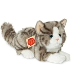 Teddy-Hermann Katze Liegend Grau 20 Cm