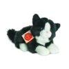 Teddy Hermann 90689 Katze Liegend Schwarz / Weiß Ca. 20cm Plüsch