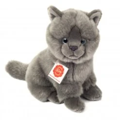 Teddy Hermann 91825 Kartäuser Katze Sitzend 20cm Plüsch Kuscheltier Katze