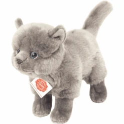 Teddy HERMANN® Kartäuser Katze Stehend Dunkelgrau, 20 Cm