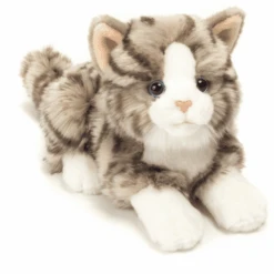 Teddy HERMANN® Katze Liegend Grau, 20 Cm